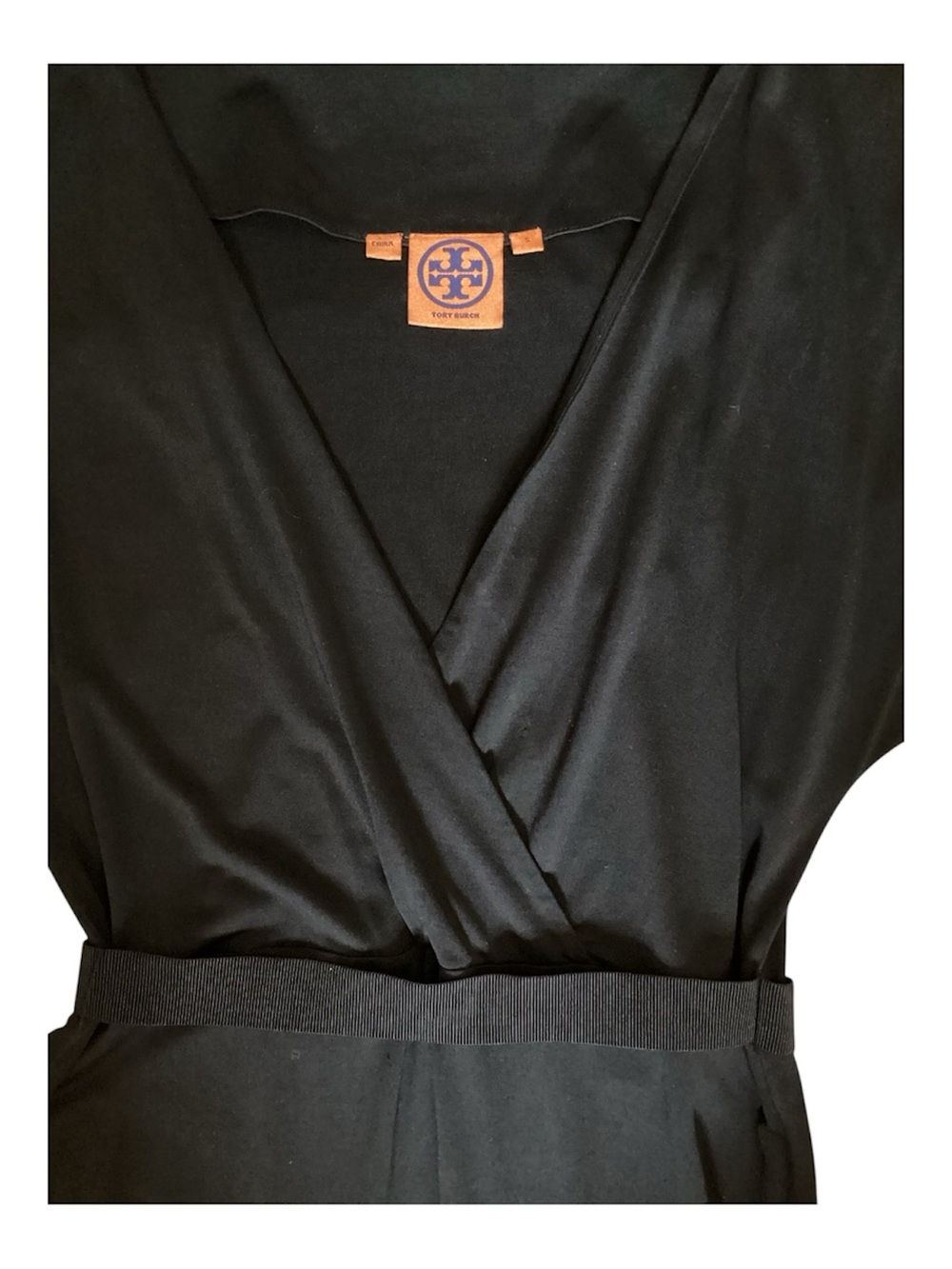 Tory Burch Silk Wrap Style Black Dress - Picture 4 of 6
